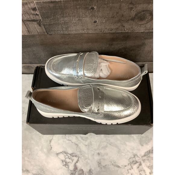 Vionic Womens 6 Silver Leather Uptown Loafer Slip On Shoes Casual Comfort LB7-25 - Picture 5 of 9